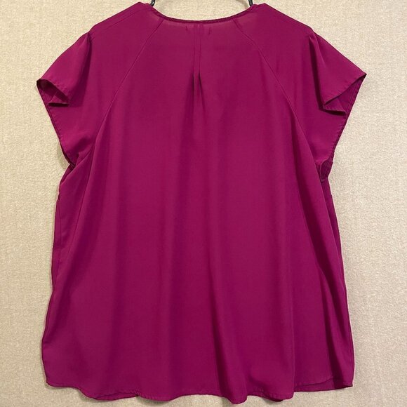 Maurices Blouse Women's 1 Burgundy Cap Sleeve - Picture 8 of 11